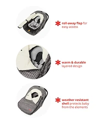 Boys STROLL & GO Car Seat Cover - Grey Feather