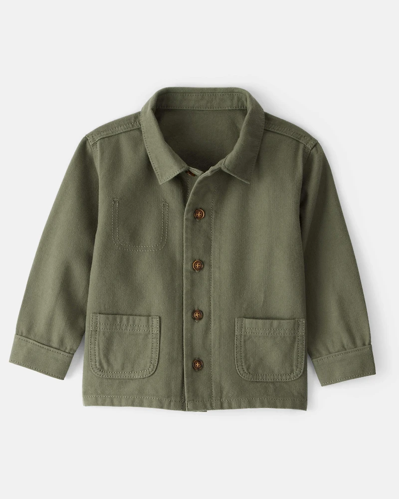 Toddler Boy Herringbone Long-Sleeve Fashion Jacket - Green