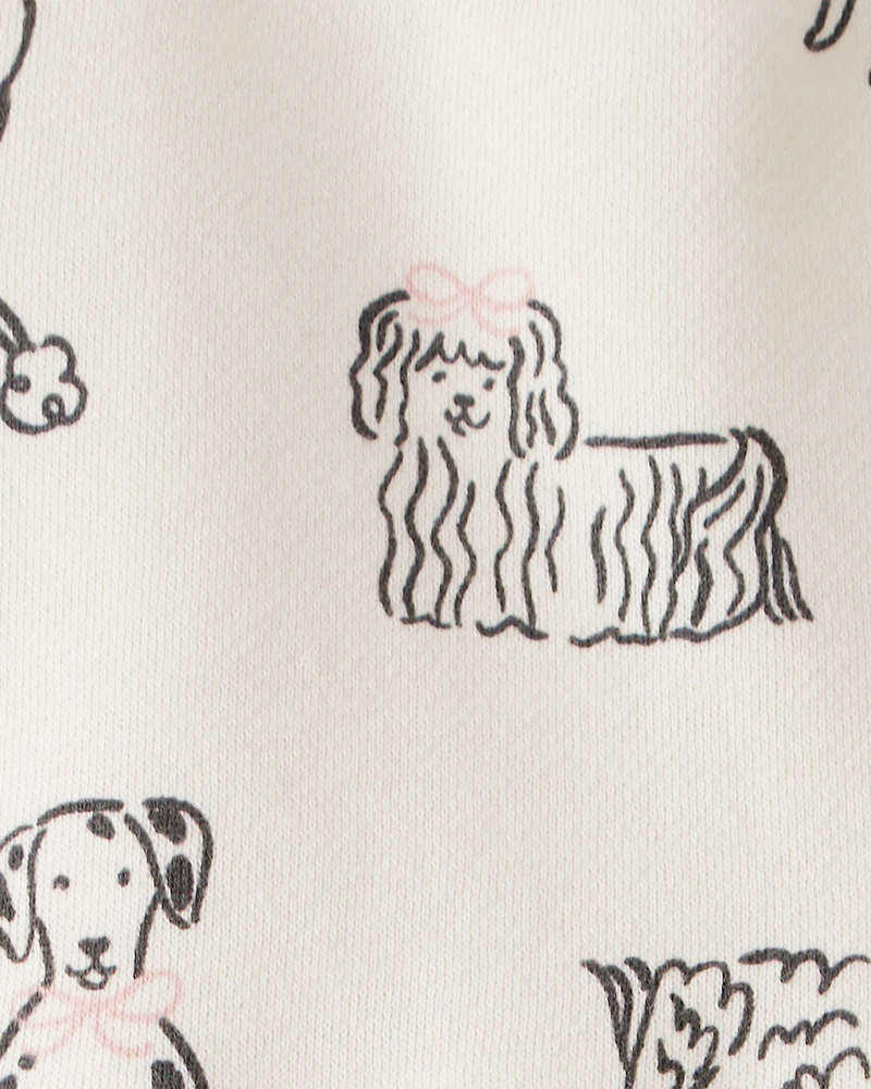 Baby Girl DayDream Fleece Puppy Knit Dress - Ivory