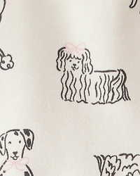 Baby Girl DayDream Fleece Puppy Knit Dress - Ivory