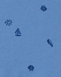 Toddler Girl Seashell Short-Sleeve Dress - Blue