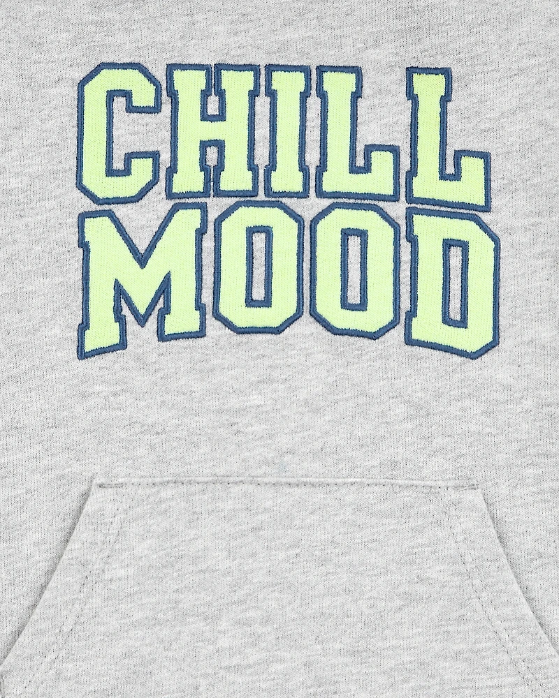 Baby "Chill Mood" Hooded Romper -Grey