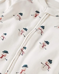 Baby Organic Cotton Sleep & Play Pyjamas Snowman Print