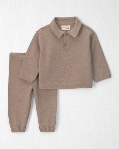 Baby Boy 2-Piece Organic Cotton Sweater Knit Top & Pant Set