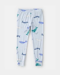 Toddler Boy Whale PurelySoft Short-Sleeve Snug Fit 2-Piece Pyjama Set - Blue