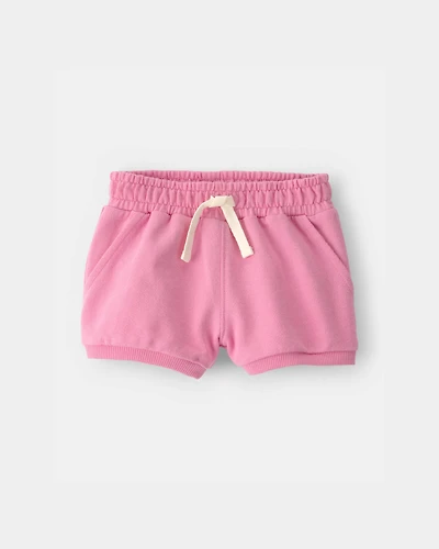 Baby Girl French Terry Shorts - Pink