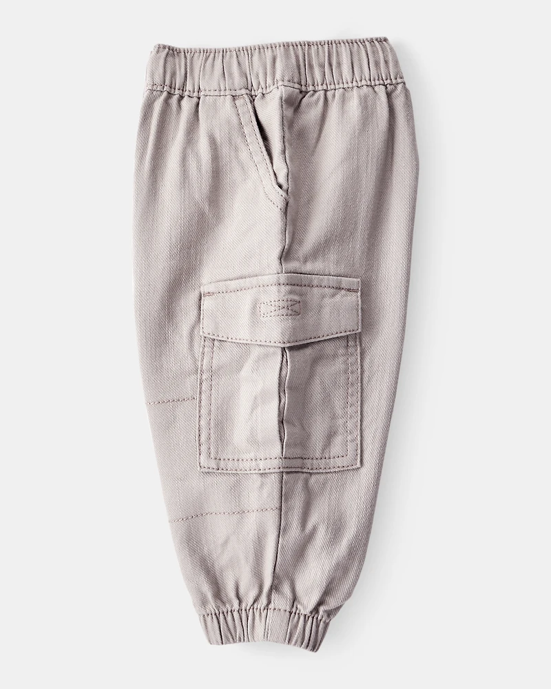 Baby Boy Cotton Fashion Cargo Pants - Grey