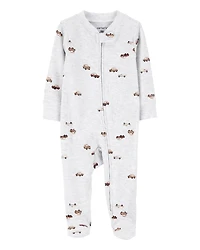 Baby Boy Car 2-Way Zipper Textured Sleeper