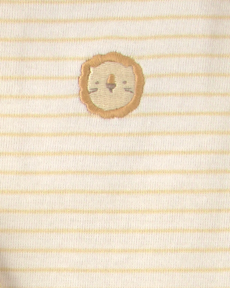 Baby 3-Piece Lion Terry Short-Sleeve Layering Set - Yellow