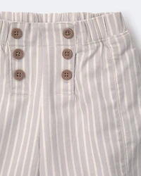 Toddler Girl Sailor Pant Stripes - Cream/Grey