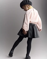 Toddler Girl Reagan Skort Faux Leather - Black