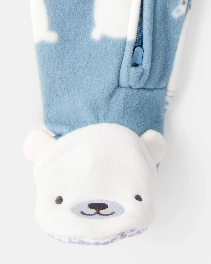 Baby Boy 1-Piece Polar Bear Fleece Footie Pyjama - Blue