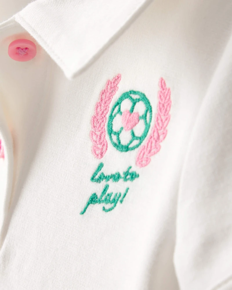 Baby Girl Pleated Tennis Dress - Ivory