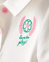 Baby Girl Pleated Tennis Dress - Ivory