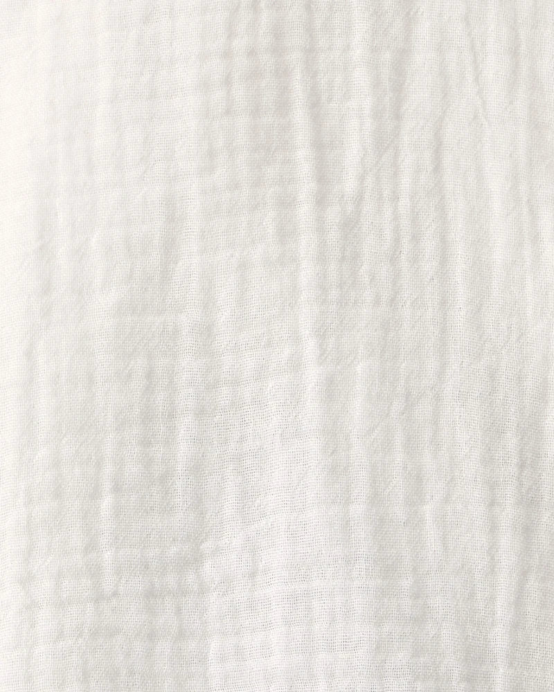 Toddler Boy 2-Piece Organic Cotton Gauze Short Set Cream