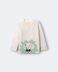 Toddler Mind Character Long-Sleeve Relaxed Graphic Tee - Cream