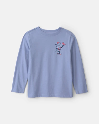 Boys Pizza Long-Sleeve Graphic Tee - Blue