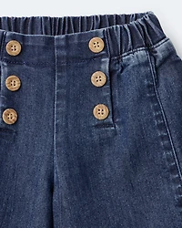 Toddler Girl Urban Wide Leg Denim Pant - Blue