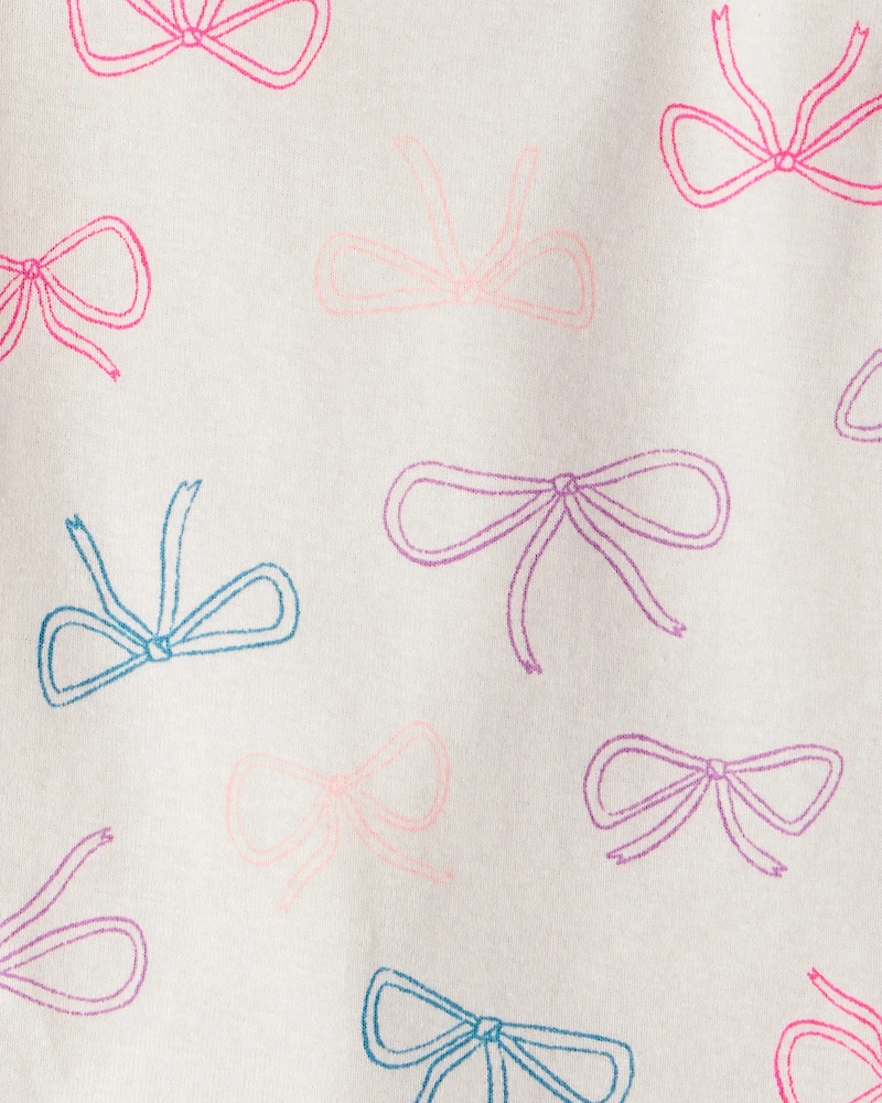 Baby Girl 3-Piece Bow Heart Print Long-Sleeve Dress Set - Orange