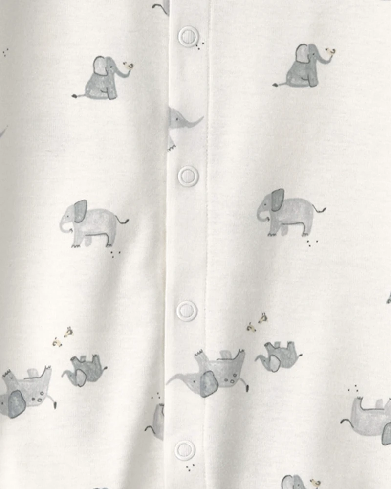 Baby Elephant 100% Cotton Converter Gown - Ivory