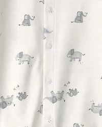Baby Elephant 100% Cotton Converter Gown - Ivory