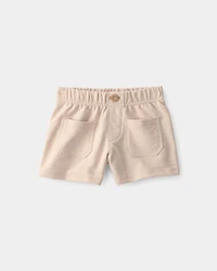 Toddler Girl 2-Piece Floral Top & Short Set - Cream/Tan