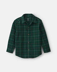 Toddler Boy Plaid Long-Sleeve Button-Down Shirt - Green
