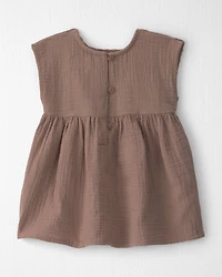 Baby Girl Organic Cotton Gauze Crochet Dress