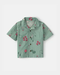 Baby Boy Veggies Fruit Short-Sleeve Button-Down Shirt - Green