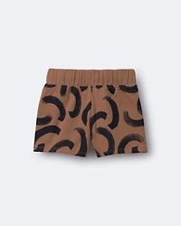 Toddler City Park™ Short Abstract Print - Brown