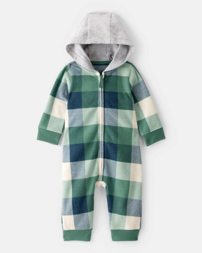 Baby Boy Plaid Print Long-Sleeve Jumpsuit