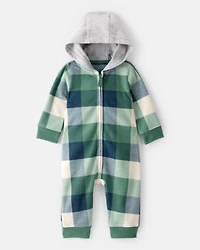 Baby Boy Plaid Print Long-Sleeve Jumpsuit