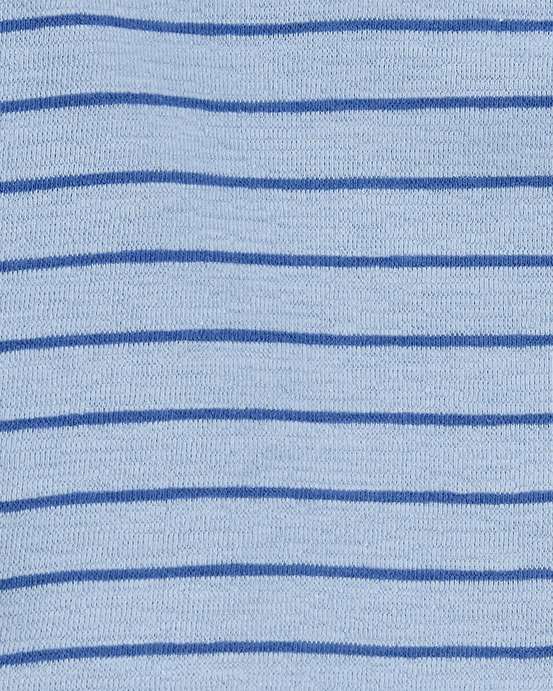 Toddler 2-Piece Striped Henley Outfit Set - Blue