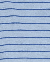 Toddler 2-Piece Striped Henley Outfit Set - Blue