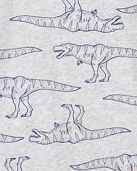 Boys Dinosaur Print Short-Sleeve Tee - Grey