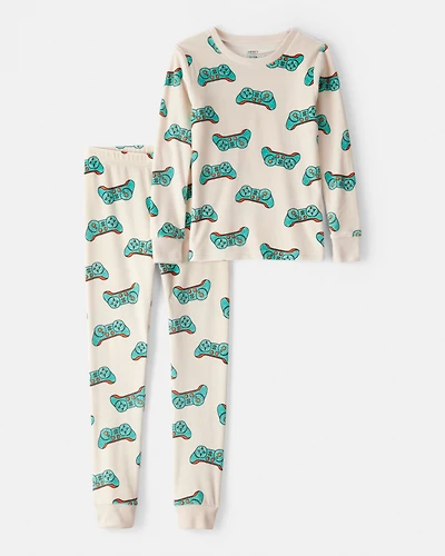 Boys Gamer DreamPlush Snug Fit 2-Piece Pyjamas - Beige