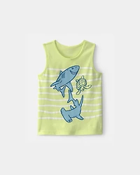 Toddler Boy Shark Graphic Tank - Green