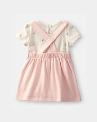 Baby Girl 2-Piece Easter Bunny Jumper Set - Pink/Ivory