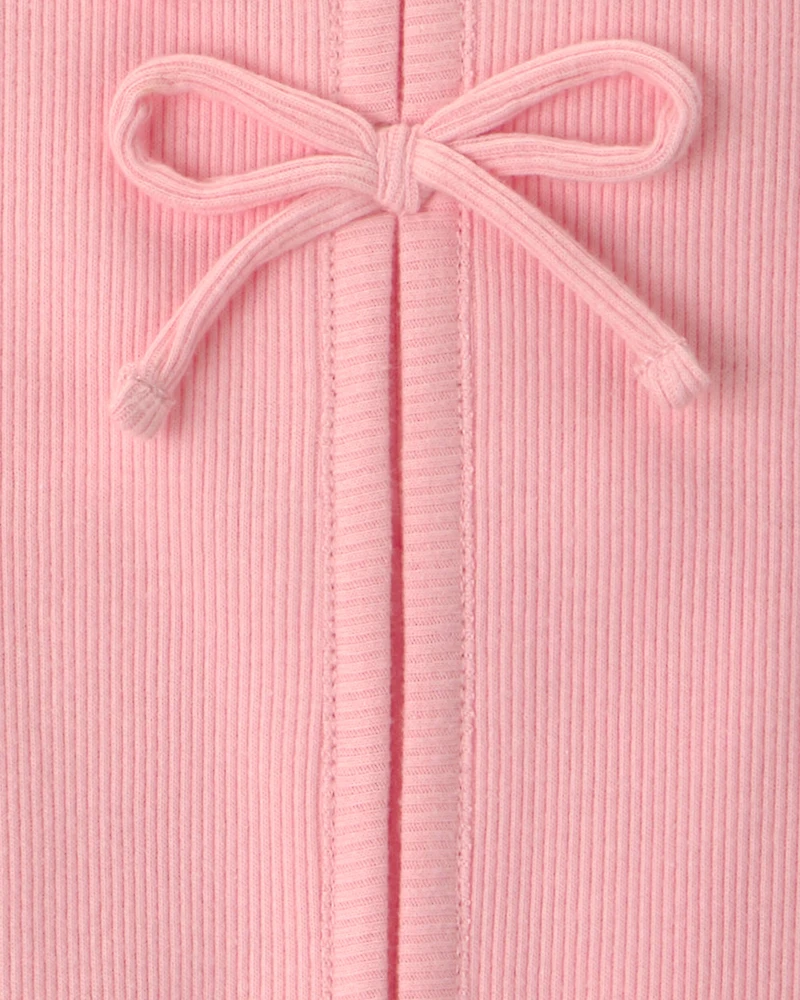 Girls 2-Piece Floral Sleeveless Top & Skort Set - Pink