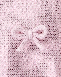 Baby Girl 2-Piece Organic Cotton Bow Knit Sweater & Pant Set