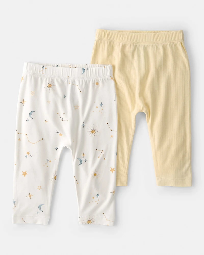 Baby 2-Pack Constellation PurelySoft Pants - White/Yellow