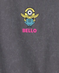 Girls Despicable Me Minions Graphic Tee - Grey