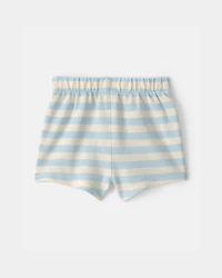 Baby Stripe Drawstring Shorts - Blue/Ivory