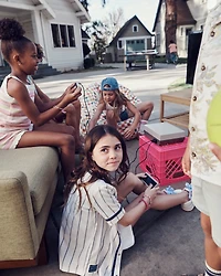 Kid Striped Baseball Button-Down Shirt