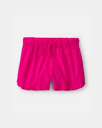 Girls Ruffle-Trim Shorts - Pink