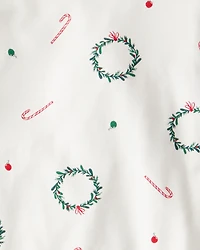 Toddler Christmas Wreath Print PurelySoft Snug Fit 2-Piece pyjamas - White