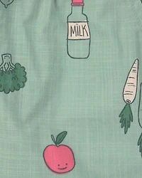 Toddler Boy Veggie Fruit Shorts - Green