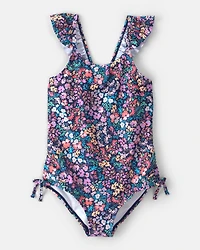 Girls Floral 1-Piece Swimsuit