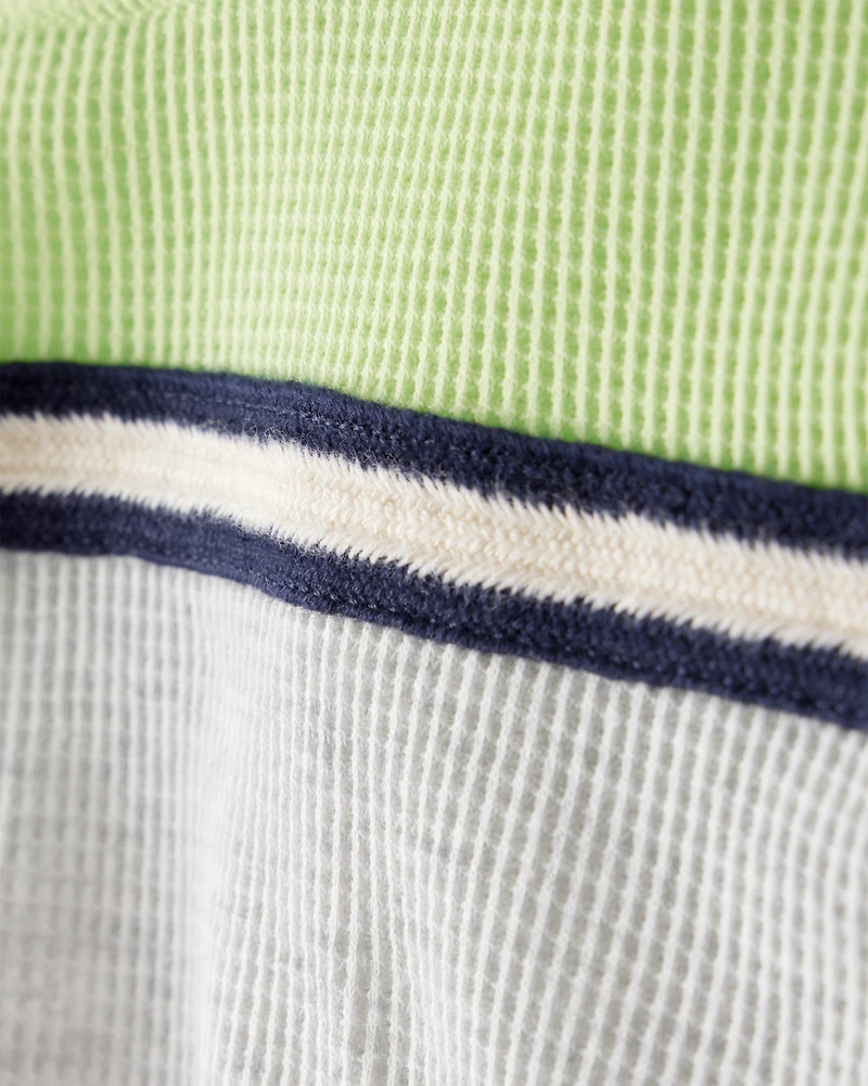 Boys Stripe Thermal Long-Sleeve T-Shirt - Grey