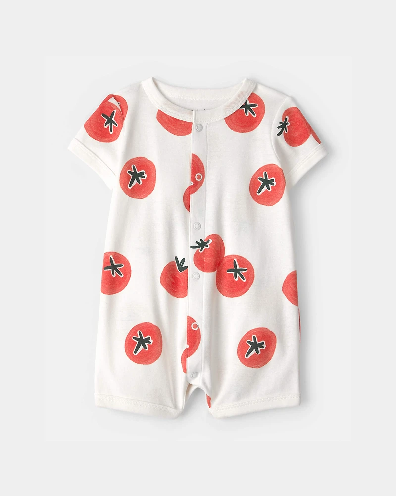 Baby Boy Tomato Romper - White